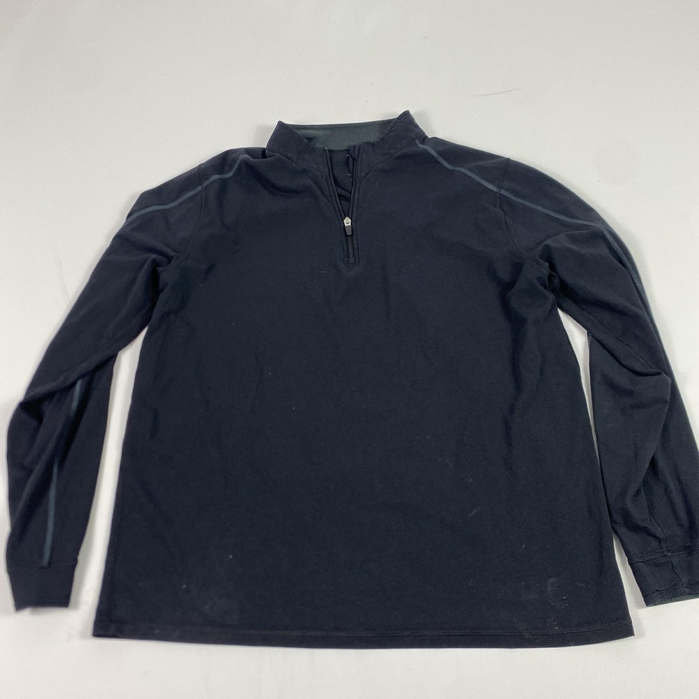 tasc Performance Pullover Mens XL Black 1/4 Zip Bamboo Long Sleeve Athletic